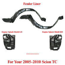 Load image into Gallery viewer, Front Fender Liners &amp; Engine Splash Shield Side LH &amp; RH For 2005-2010 Scion TC