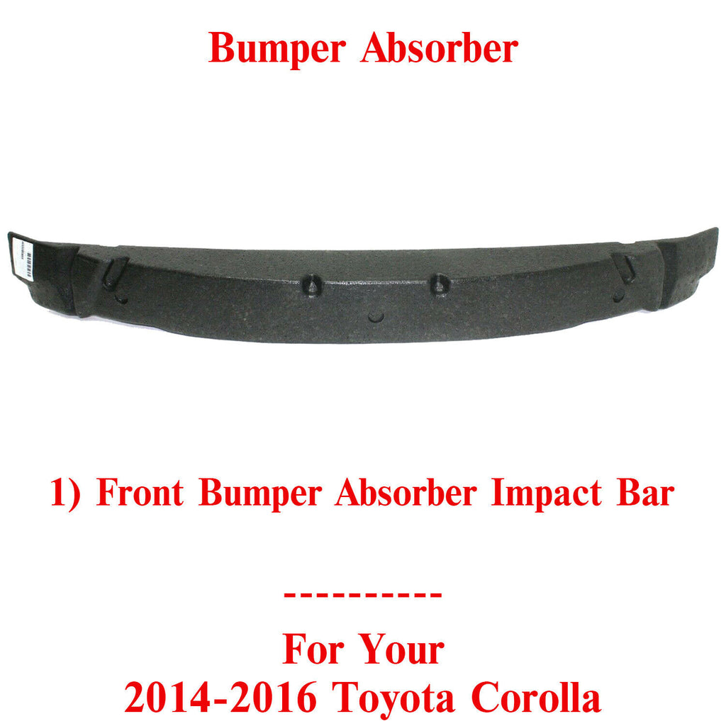 Front Bumper Face Bar Absorber For 2014-2016 Toyota Corolla