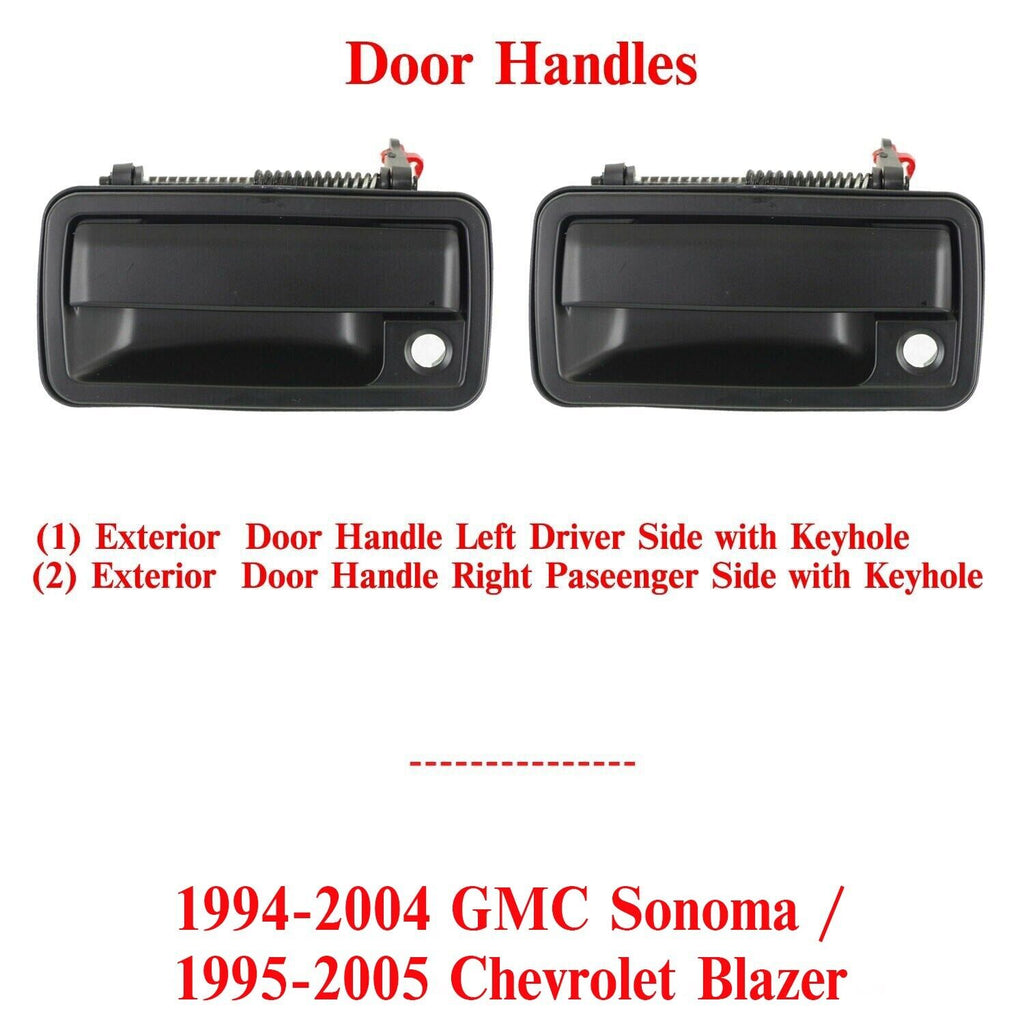 Set Of 2 Front Exterior Door Handle For 1995-2005 Chevy Blazer /94-04 GMC Sonoma