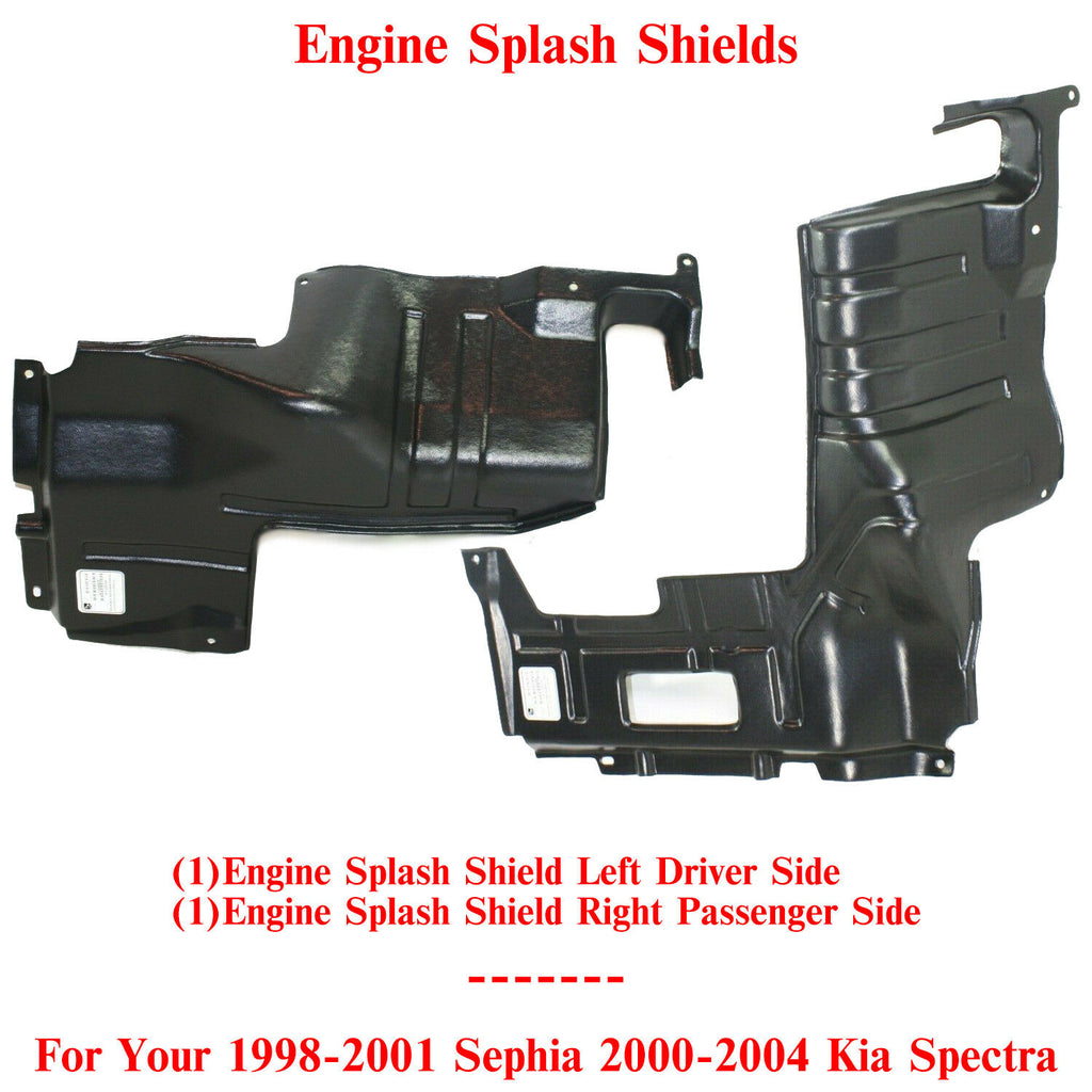 Engine Splash Shield Left & Right Side For 2000-2004 Kia Spectra / 1998-2001 Sephia