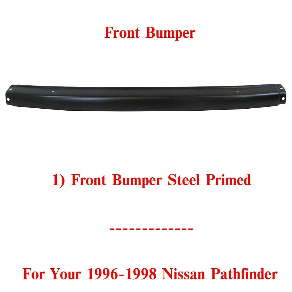 Front Bumper Center Face Bar Primed Steel For 1996-1998 Nissan Pathfinder