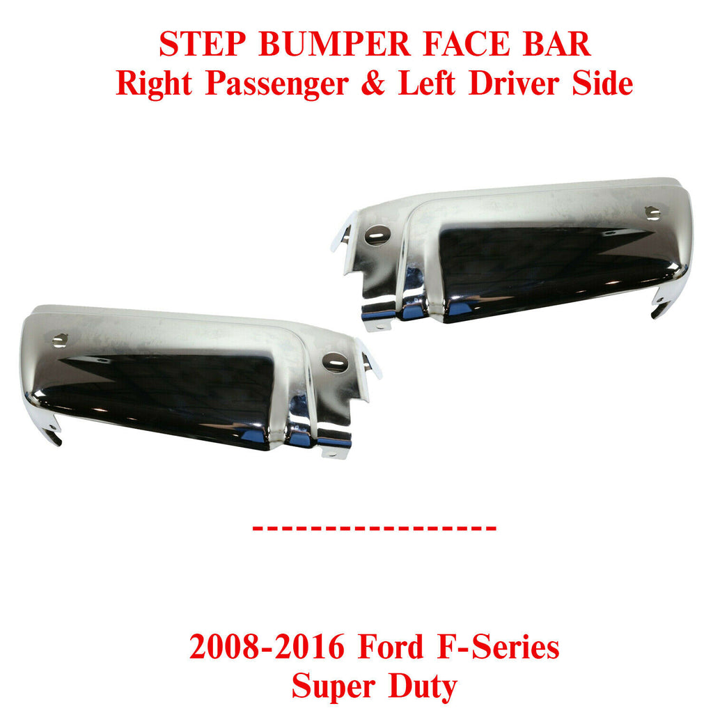 Rear Sep Bumper Face Bar Chrome For 2008-2016 Ford F-Series Super Duty