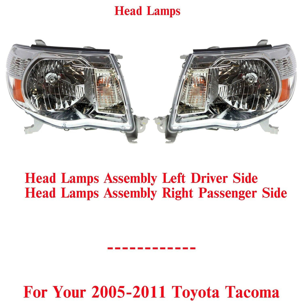Set Of Head Lamps Assembly Left & Right Side For 2005-2011 Toyota Tacoma