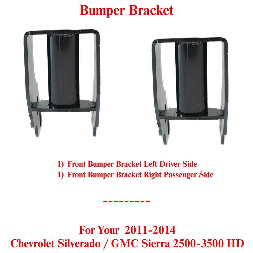 Front Bumper Brackets Set For 11-14 Chevrolet Silverado /GMC Sierra 2500-3500 HD