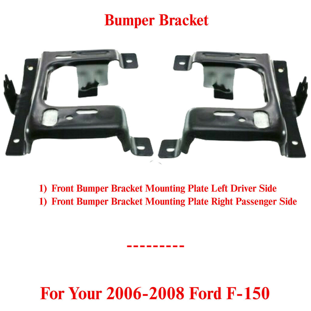 Front Bumper Brackets Left Driver & Right Passenger Side For 2006-08 Ford F-150