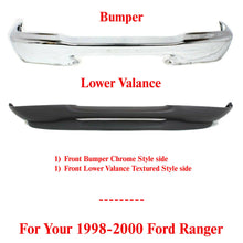 Load image into Gallery viewer, Front Bumper Chrome Style Side + Valance Textured For 1998-2000 Ford Ranger