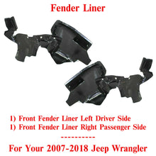Load image into Gallery viewer, Front Splash Shield Fender Liner With/Aluminum LH&amp; RH For 2007-18 Jeep Wrangler