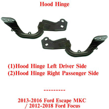 Load image into Gallery viewer, Set of 2 Hood Hinge LH &amp; RH Side For 2013-16 Ford Escape MKC /2012-18 Ford Focus