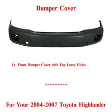 Load image into Gallery viewer, Front Bumper Cover with Fog Lamp Holes Primed For 2004-2007 Toyota Highlander