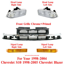 Load image into Gallery viewer, Grille Assembly Kit Headlights + Grille + Signal Lamps For 1998-04 Chevrolet S10