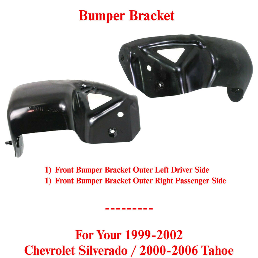 Front Bumper Bracket Outer LH & RH For 1999-02 Chevrolet Silverado / Tahoe 00-06