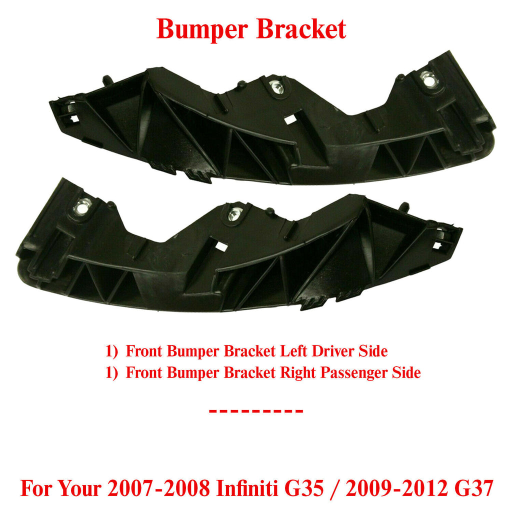 Front Bumper Bracket RH & LH Plastic For 2007-2008 Infiniti G35 / 2009-2013 G37