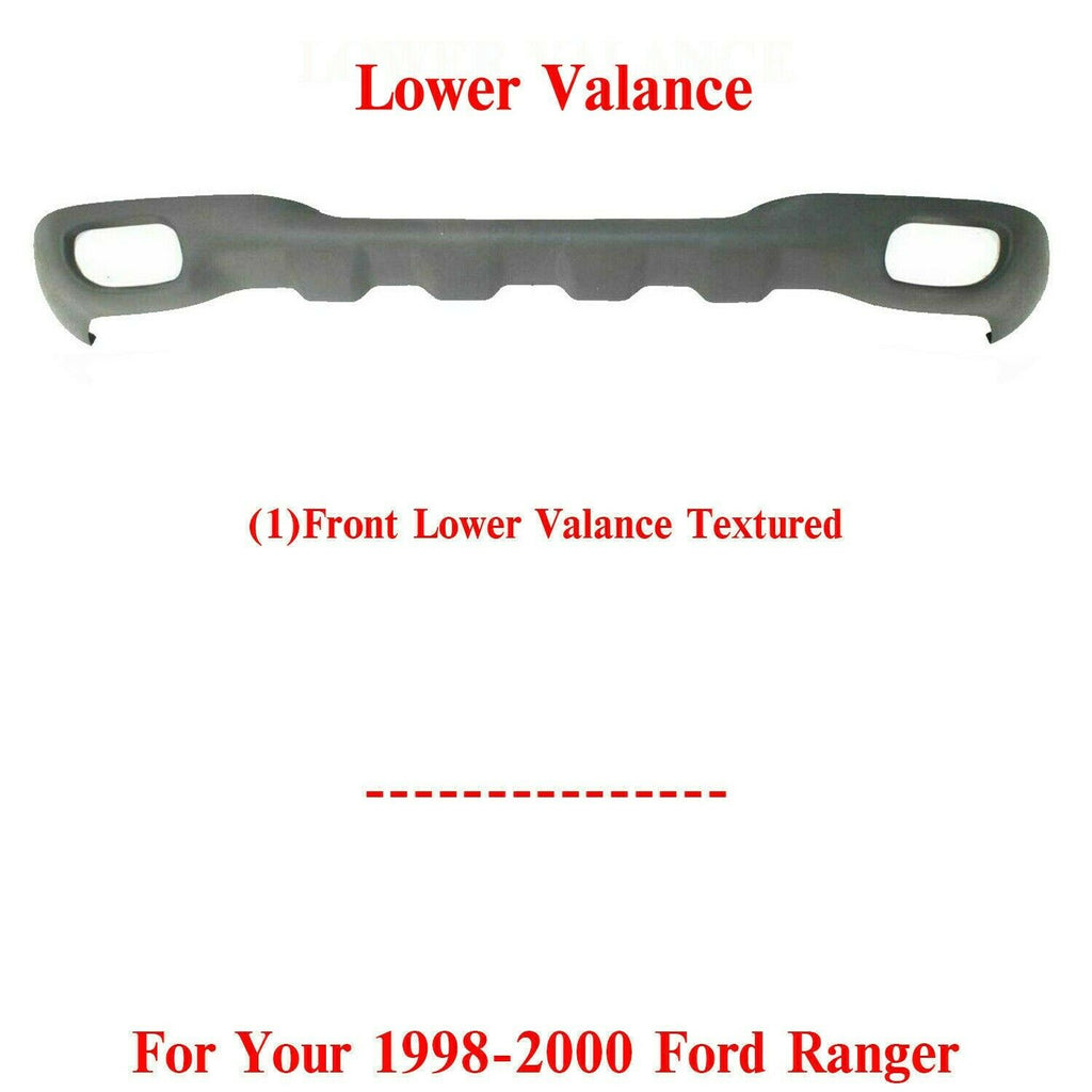 Front Bumper Lower Valance panel Textured Dark Gray For 1998-2000 Ford Ranger