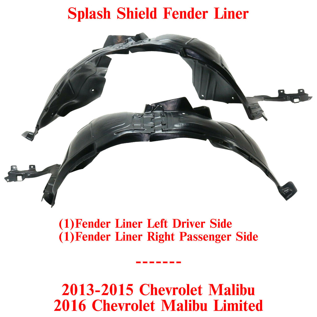 Splash Shield Fender Liner LH+RH Side For 2013-15 Chevrolet Malibu 2016 Limited