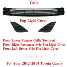 Load image into Gallery viewer, Front Lower Grille Textured + Fog Light Cover LH &amp; RH For 2012-2014 Toyota Camry