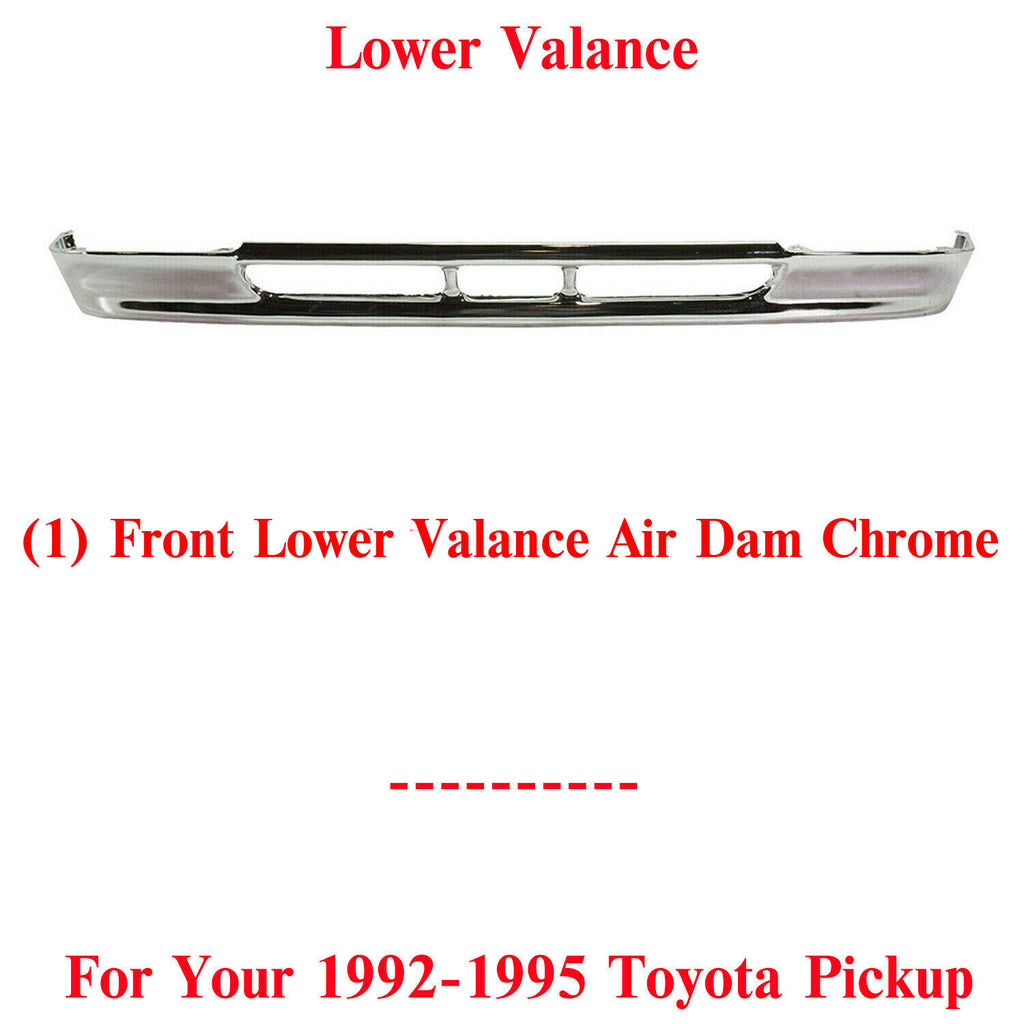 Front Lower Valance Panel Plastic Chrome For 1992-1995 Toyota Pickup 2WD