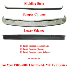 Load image into Gallery viewer, Front Bumper Chrome + Molding + Lower Valance For 88-00 Chevrolet-GMC C/K Series