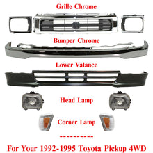 Load image into Gallery viewer, Front Bumper + Grille Chrome + Valance + Lamps For 1992-1995 Toyota Pickup 4WD
