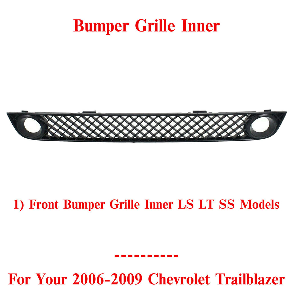 Front Bumper Center Grille Inner Plastic For 2006-2009 Chevrolet Trailblazer