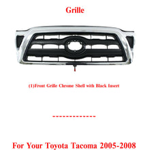 Load image into Gallery viewer, Front Grille Chrome Shell With Black Insert For 2005-2008 Toyota Tacoma