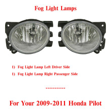 Load image into Gallery viewer, Front Fog Lights Bumper Lamps Left &amp; Right Pair Set For 2009-2011 Honda Pilot