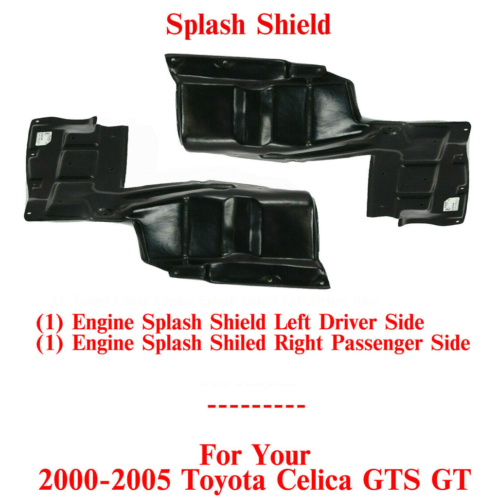 Under Cover Engine Splash Shield Right & Left For 2000-2005 Toyota Celica GTS GT