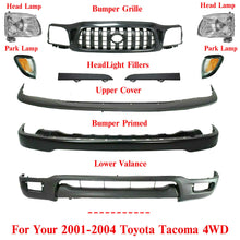 Load image into Gallery viewer, Front Primed Bumper Kit + Grille + Head Lights For 2001-2004 Toyota Tacoma 4WD