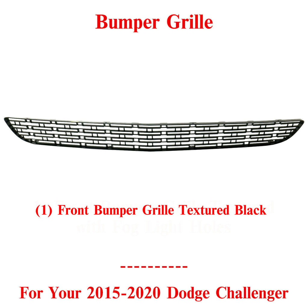 Front Bumper Grille Textured For 2015-2020 Dodge Challenger