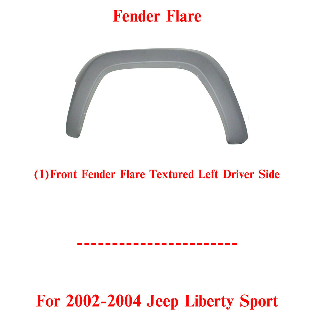 Front Fender Flare Left Driver Side Textured For 2002-2004 Jeep Liberty Sport