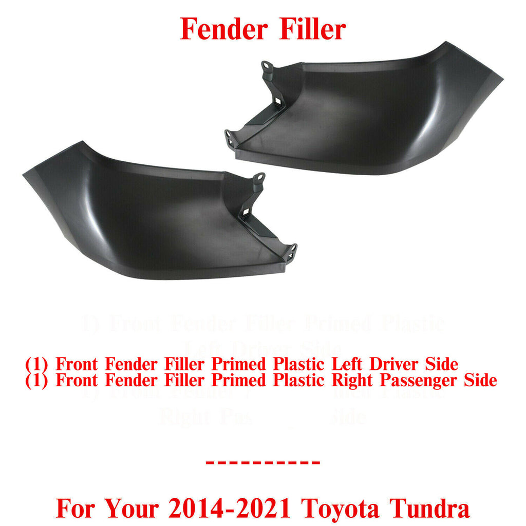 Front Fender Filler Panel Plastic Left & Right Side For 2014-2021 Toyota Tundra