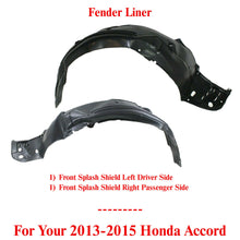 Load image into Gallery viewer, Front Fender Liner Left &amp; Right Side Coupe For 2013-2015 Honda Accord