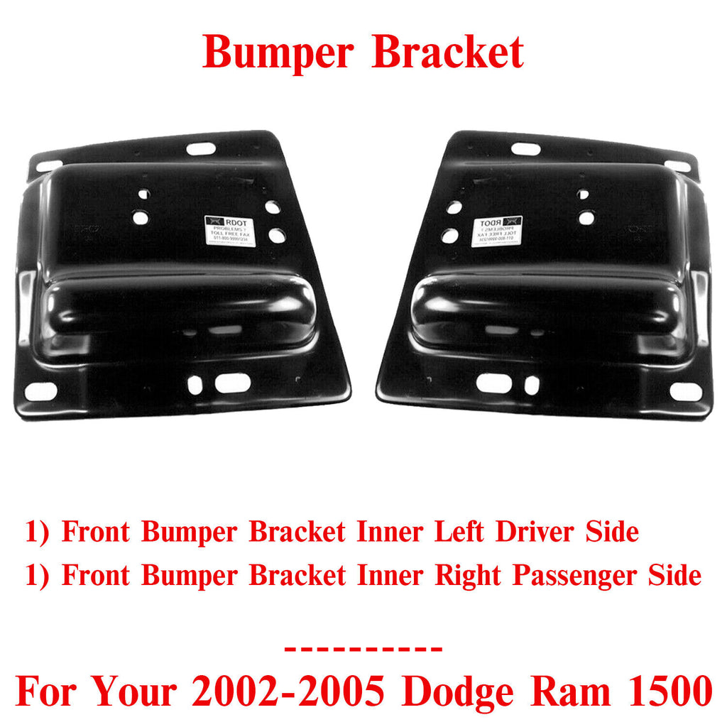 Front Bumper Bracket Inner Left & Right Side For 2002-2005 Dodge RAM 1500