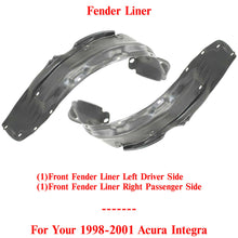 Load image into Gallery viewer, Front Fender Liner Left Driver &amp; Right Passenger Side For 1998-01 Acura Integra