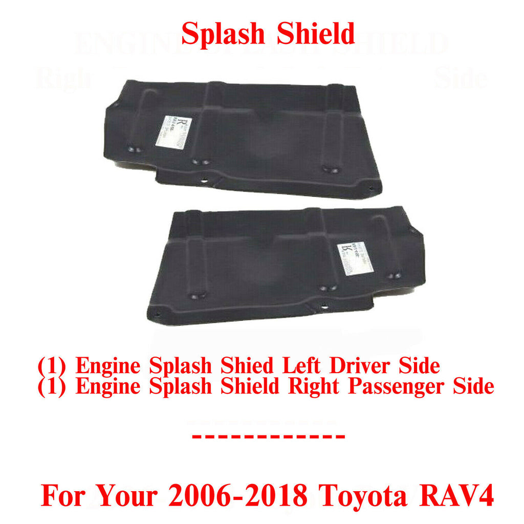 Engine Splash Shield Under Cover Passenger & Driver Side For 2006-18 Toyota RAV4