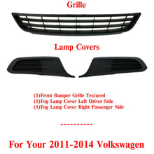 Load image into Gallery viewer, Front Lower Bumper Grille Textured &amp; Fog Lamp Covers For 11-14 Volkswagen Jetta