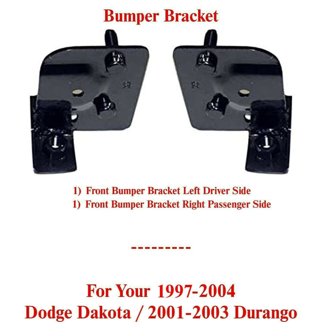 Front Inner Bumper Brackets LH + RH For 1997-2004 Dodge Dakota 2001-2003 Durango