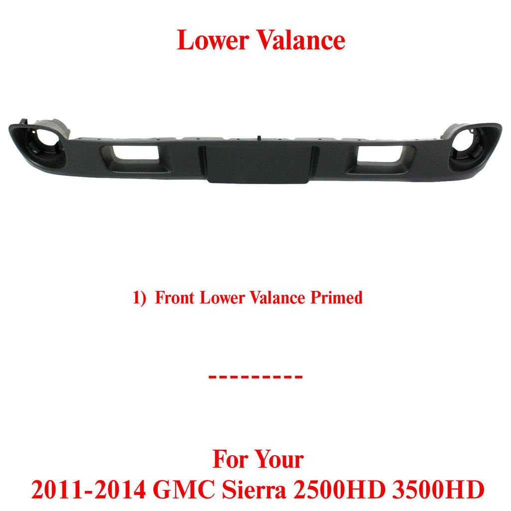 Front Lower Valance Air Deflector Primed For 2011-2014 GMC Sierra 2500HD 3500HD