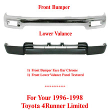 Load image into Gallery viewer, Front Bumper Chrome Steel + Valance Textured For 1996-98 Toyota 4Runner Limited