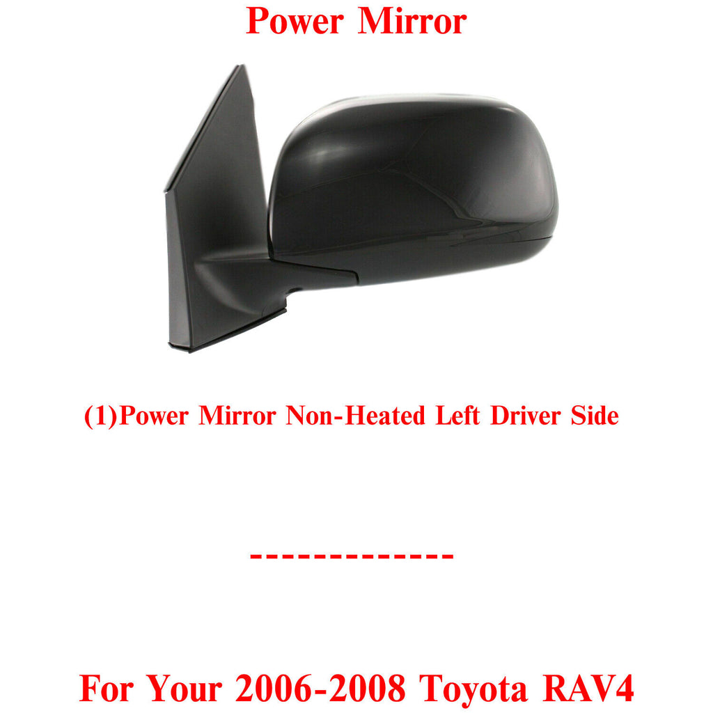 Power Mirror Manual Folding Paintable Left Driver Side For 2006-2008 Toyota RAV4