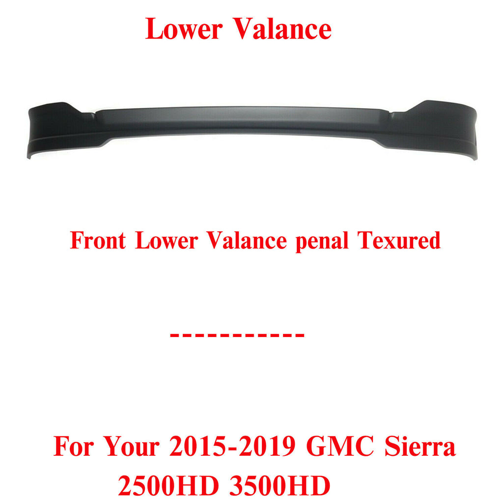 Front Bumper Lower Valance Air Deflector For 2015-2019 GMC Sierra 2500HD 3500HD