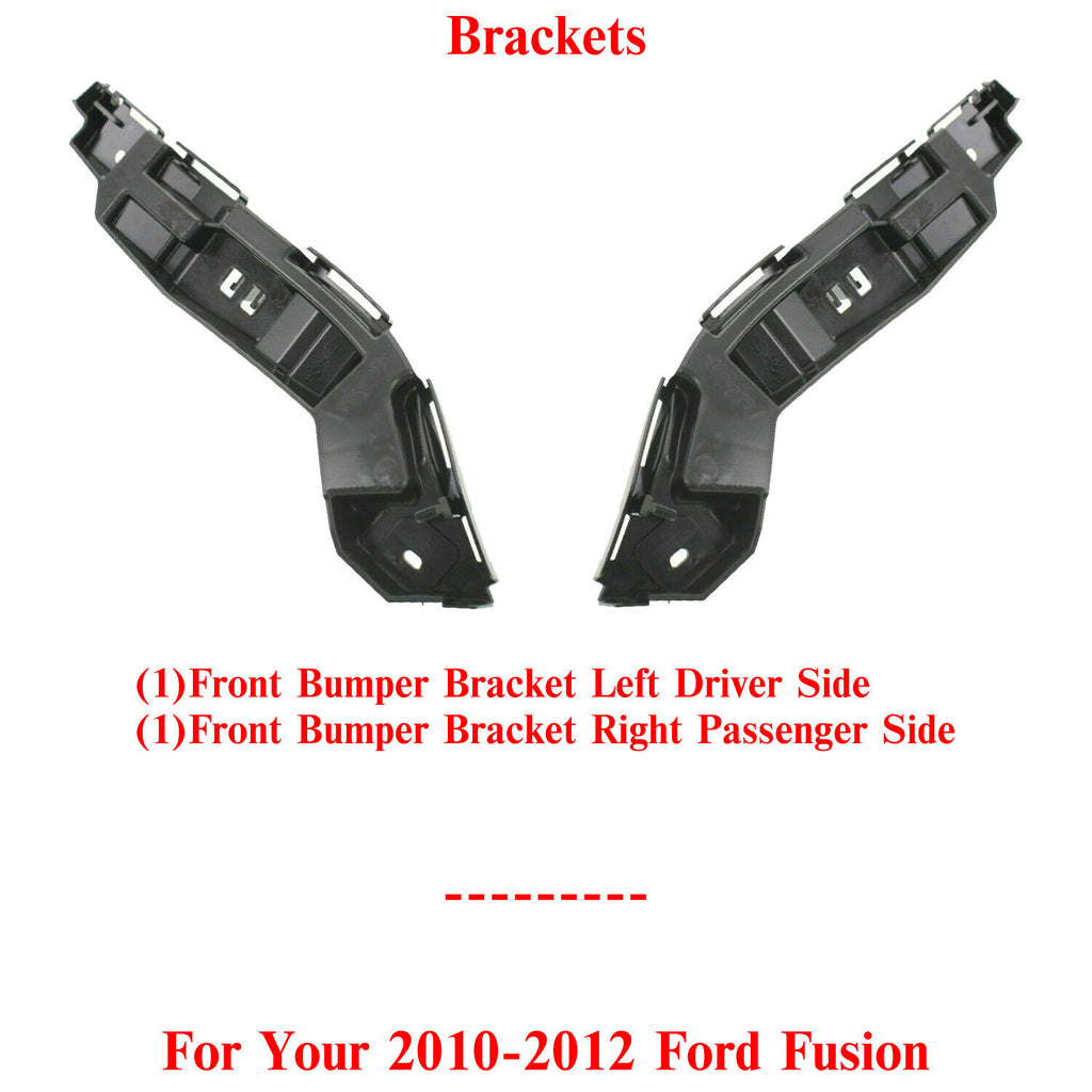 Front Bumper Bracket Side Cover Reinforcement Set of 2 For 2010-2012 Ford Fusion