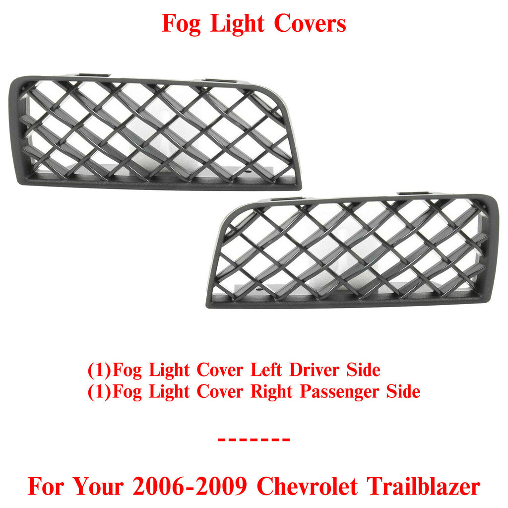 Fog Light Cover Left & Right Side For 2006-2009 Chevrolet Trailblazer