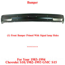 Load image into Gallery viewer, Front Bumper Face Bar Primed Steel For 1982-1994 GMC S15 / Chevrolet S10 Blazer