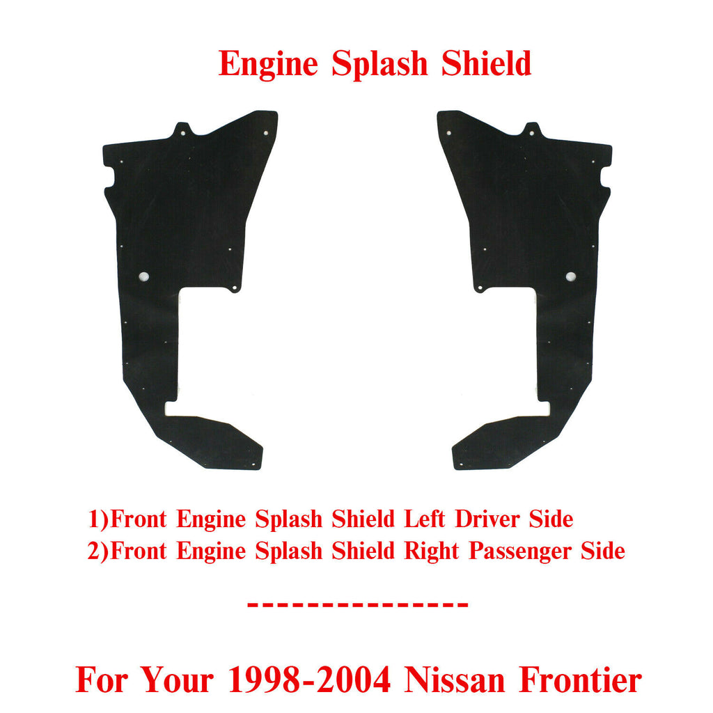 Engine Splash Shield Under Cover Left & Right Side For 1998-2004 Nissan Frontier