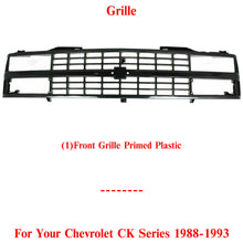 Load image into Gallery viewer, Front Grille Primed Shell &amp; Insert Plastic For 1988-1993 Chevrolet C/K Series