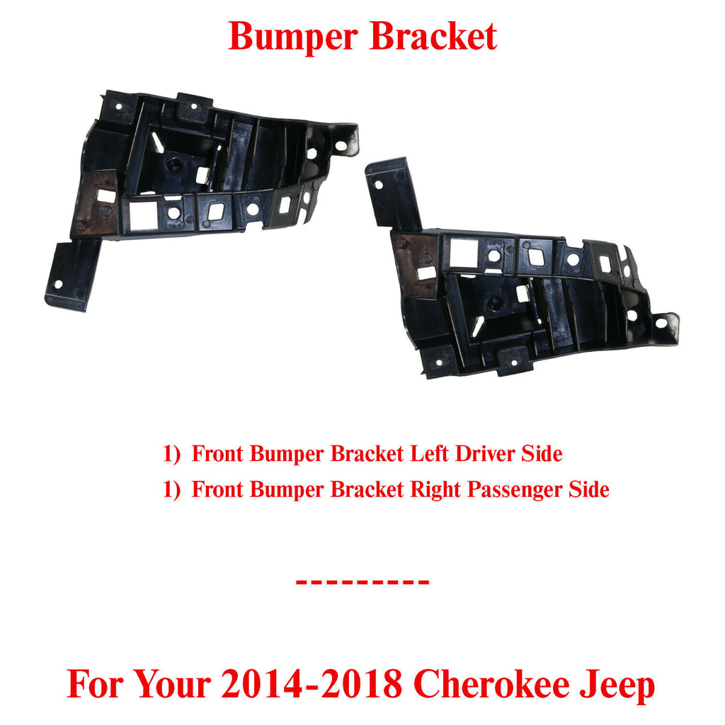 Front Left & Right Side Lower Bumper Bracket For 2014-2018 Cherokee Jeep