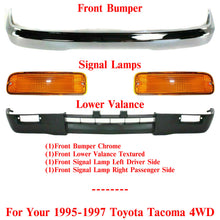 Load image into Gallery viewer, Front Bumper Chrome Steel + Lower Valance + Signal Lamps For 1995-97 Tacoma 4WD