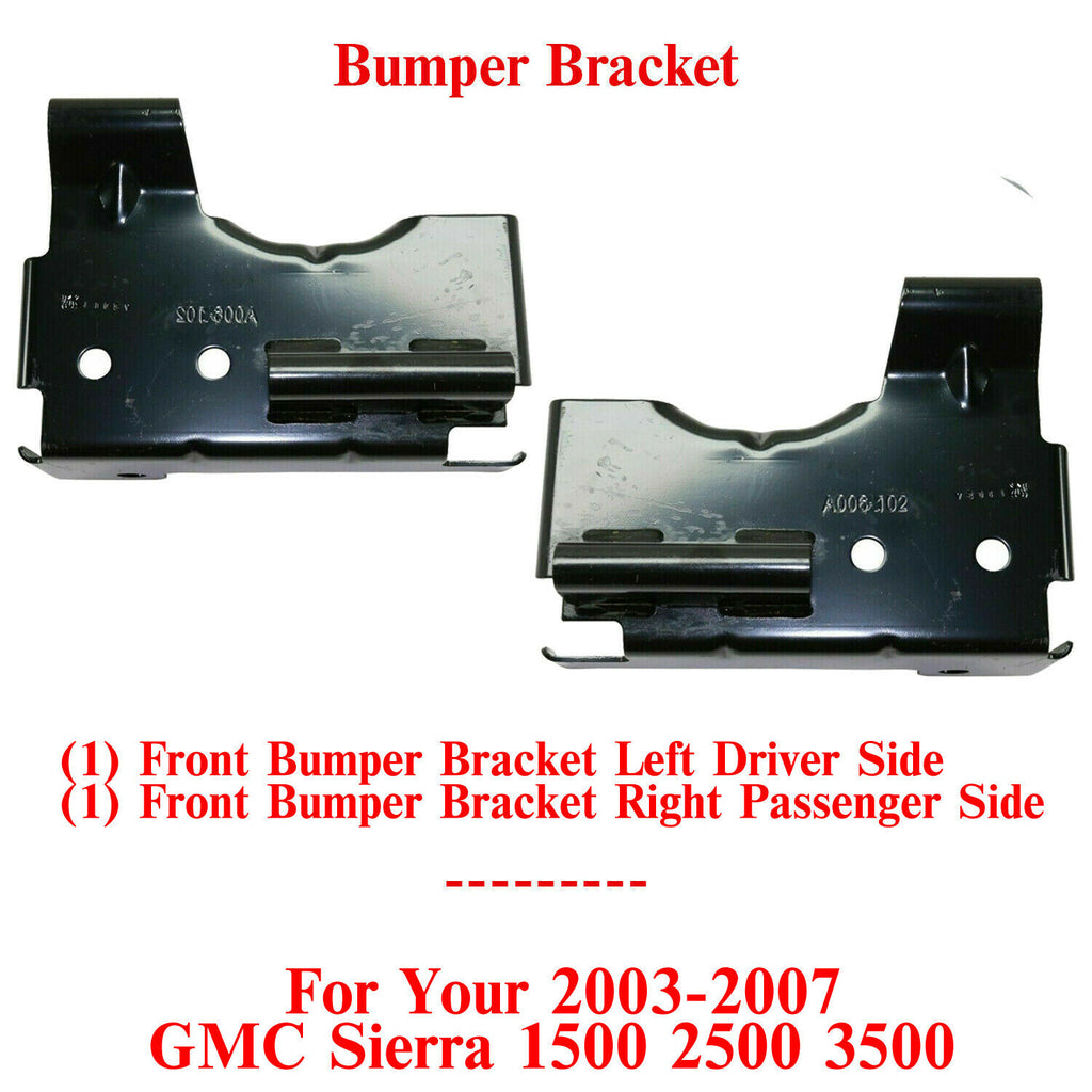 Front Bumper Bracket LH & RH Impact Bar Brace 2003-2006 GMC Sierra 1500