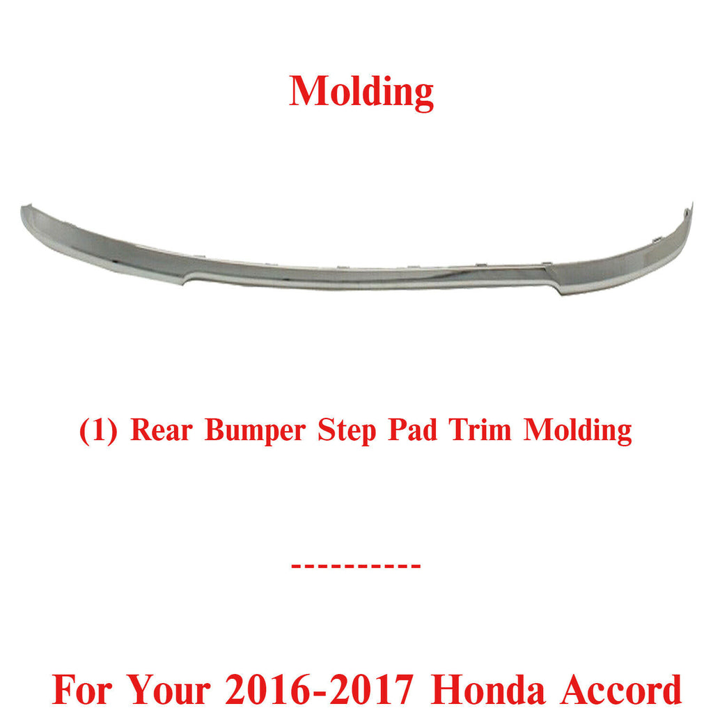 Rear Bumper Step Pad Trim Molding Chrome For 2016-2017 Honda Accord