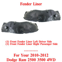 Load image into Gallery viewer, Front Fender Liner Left &amp; Right Side For 2010-2012 Dodge Ram 2500 3500 4WD